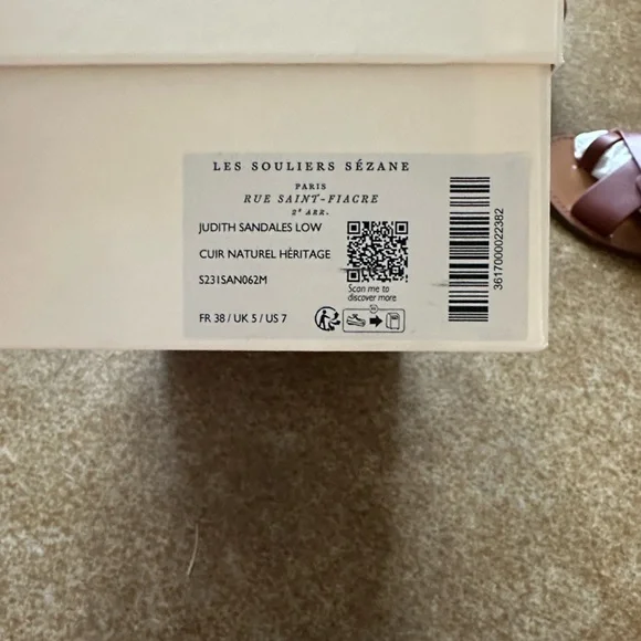 Sezane Judith Brown Leather Sandals - Picture 4 of 4